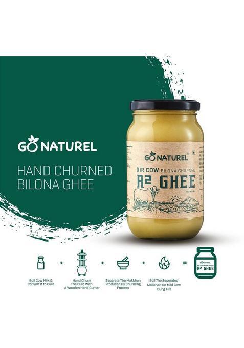 Go Naturel Gir Cow Ghee Glass Bottle (800 Ml, Pack Of 2)