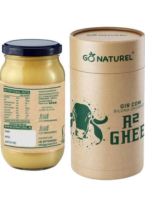 Go Naturel Gir Cow Ghee Glass Bottle (800 Ml, Pack Of 2)