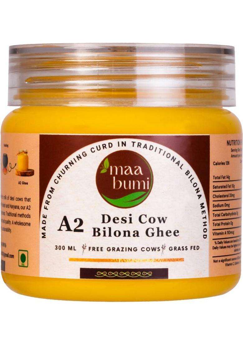 Maabumi A2 Desi Cow Bilona Ghee Plastic Bottle (300 G) - Indya
