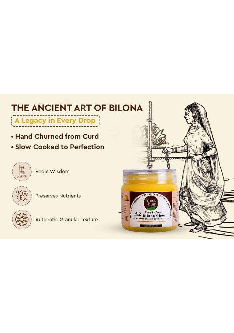 Maabumi A2 Desi Cow Bilona Ghee Plastic Bottle (300 G) - Indya
