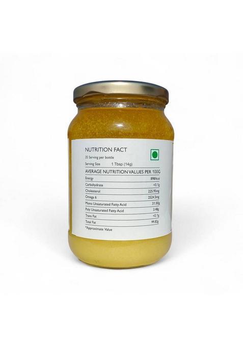 Raflore A2 Cow Ghee, Traditional Bilona Method, Pure, Natural And Healthy Glass Ghee Bottle (500 Ml)