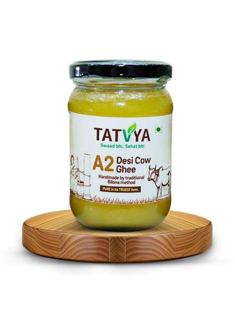 Tatvya A2 Desi Cow Ghee Glass Bottle (250 G) - Indya