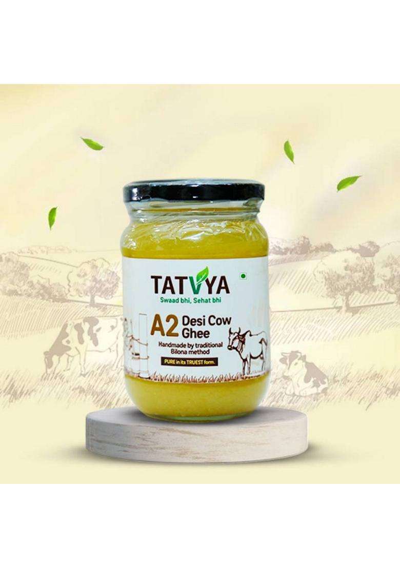 Tatvya A2 Desi Cow Ghee Glass Bottle (250 G) - Indya