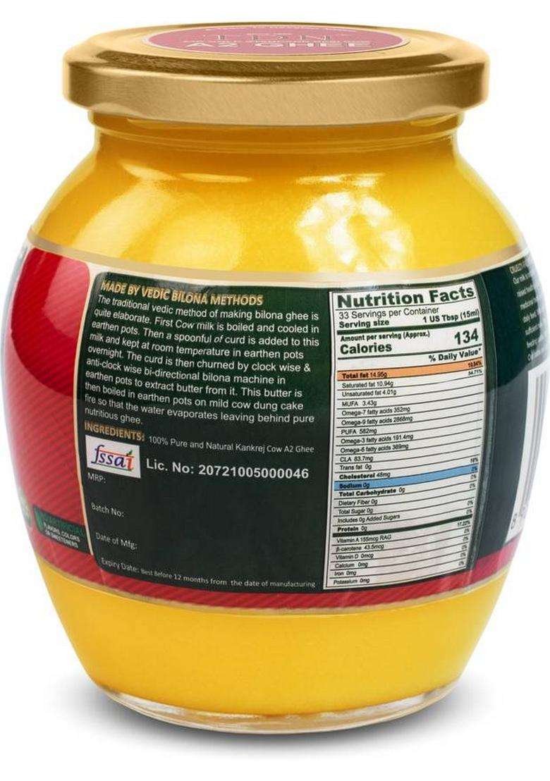 Tdn A2 Desi Cow Ghee|Ghee 500G|A2 Ghee|A2 Ghee|Cow Ghee Glass Bottle (500 Ml, Pack Of 5) - Indya