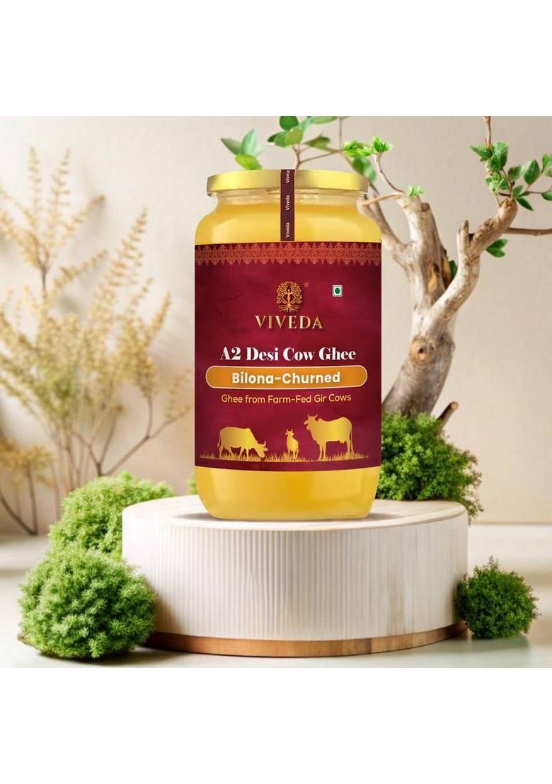 Viveda A2 Desi Cow Ghee Hand-Churned, Traditional Bilona Method, Pure Ghee, Box (500 Ml)