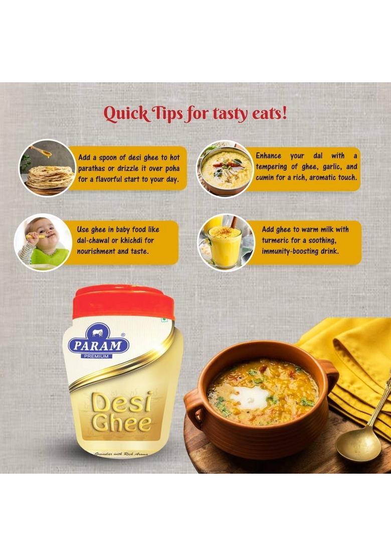 Param Desi Ghee With Rich Aroma, Made From 100% Fresh Milk Tetrapack (200 Ml, Pack Of 2)