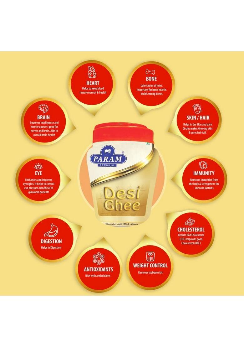 Param Desi Ghee With Rich Aroma, Made From 100% Fresh Milk Tetrapack (200 Ml, Pack Of 2)