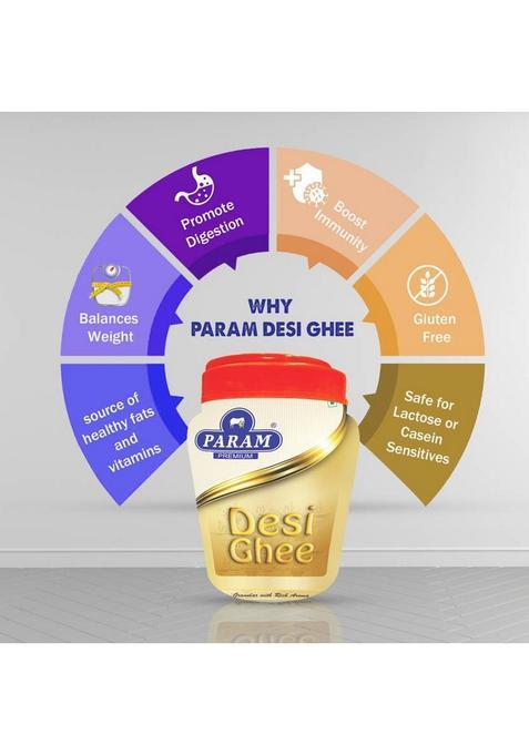 Param Desi Ghee With Rich Aroma, Made From 100% Fresh Milk Tetrapack (200 Ml, Pack Of 2)