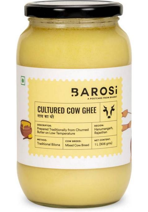 Barosi Cultured Cow Ghee Glass Bottle (1000 Ml)