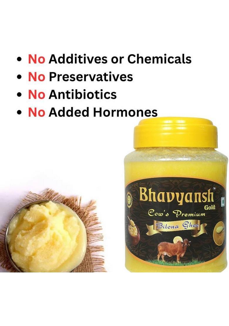 Bhavyansh Cow Premium Bilone Ghee Pure For Better Digestion And Immunity Mason Jar (1000 G)