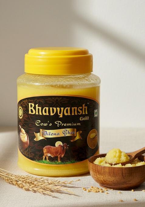 Bhavyansh Cow Premium Bilone Ghee Pure For Better Digestion And Immunity Mason Jar (1000 G)
