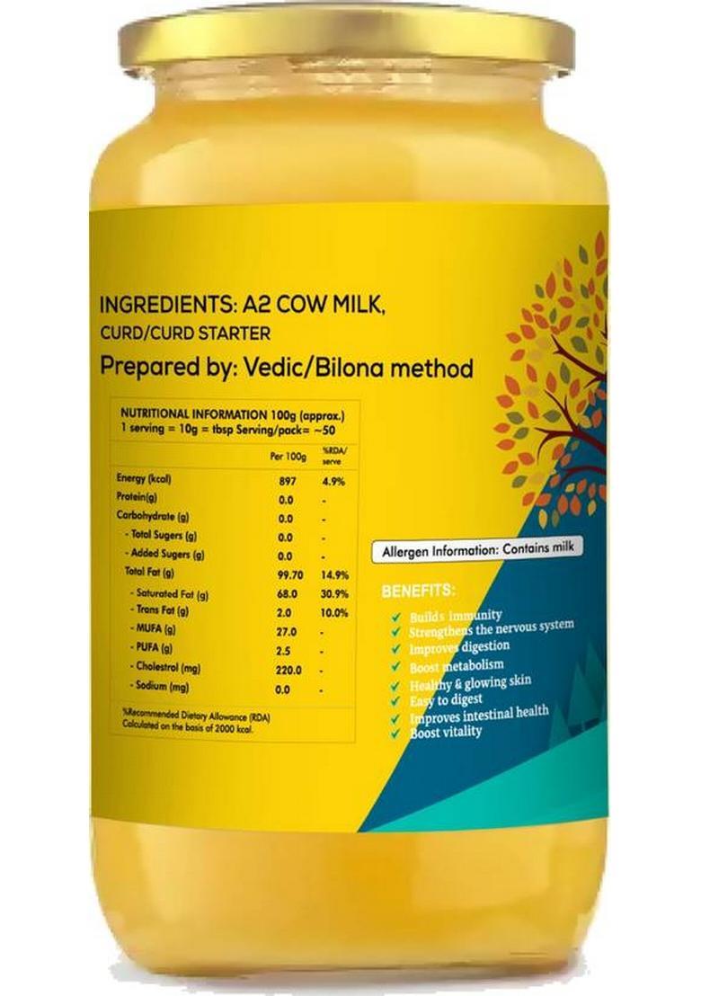 Sujla A2 Pure Desi Rich Handmade Cow Ghee Glass Bottle (500 Ml)