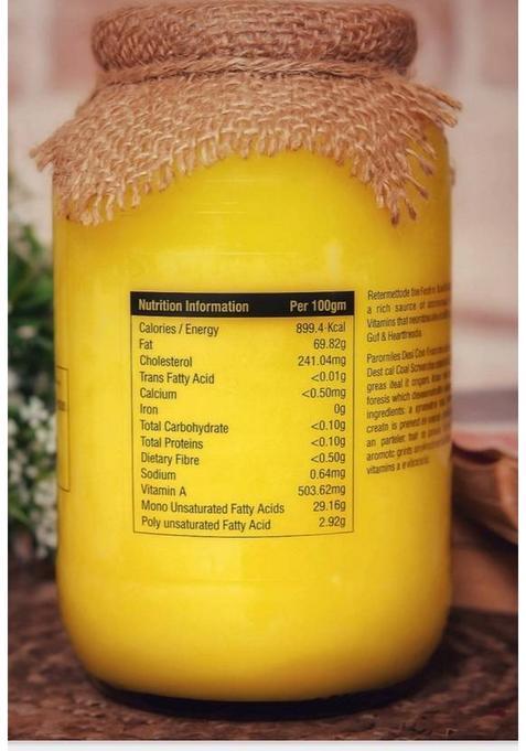 Dhighrita A2 Cow Bilona Desi Ghee Traditional Vedic Method Pure & Natural 1000G | Plastic Bottle (1000 G)