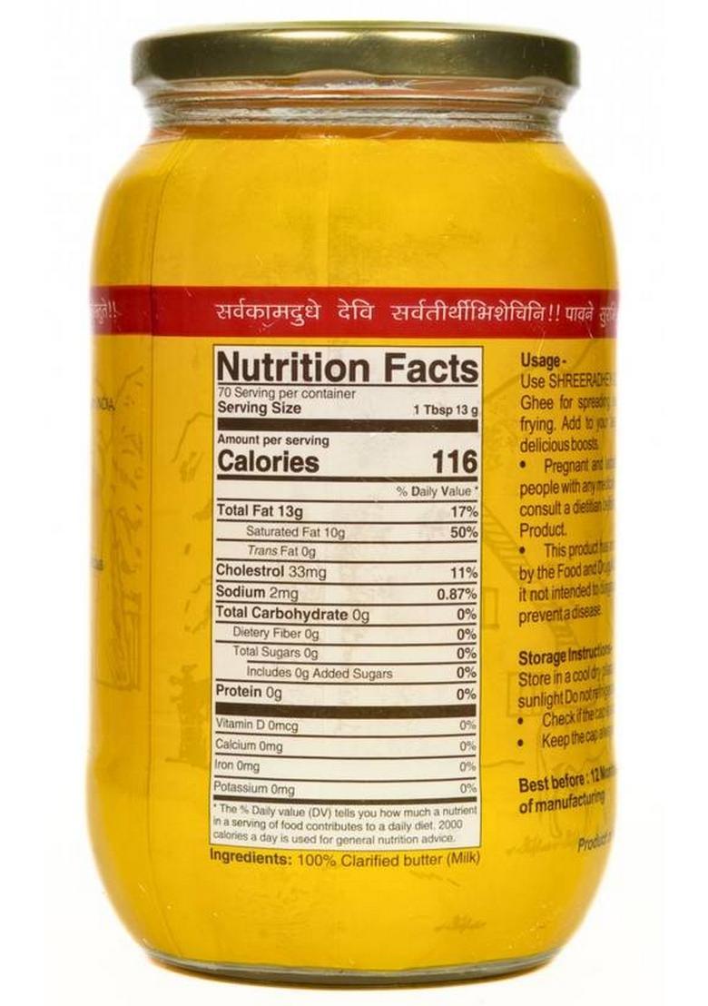 Shreeradhey A2 Gir Cow Ghee | Glass Bottle Traditional Bilona Churned (1 L)