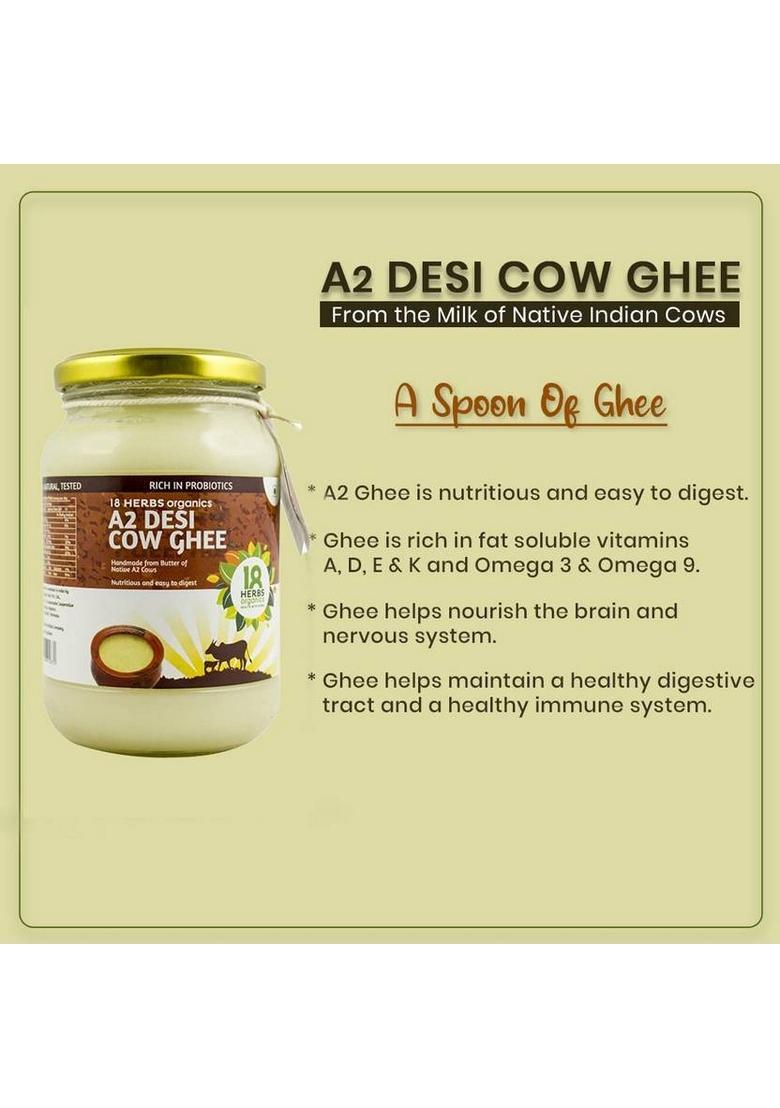 18 Herbs Desi Ghee Glass Bottle (500 Ml)