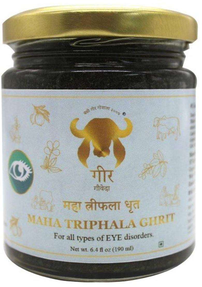 Gir Maha Triphala Ghrit Ghee Glass Bottle (190 Ml) - Indya