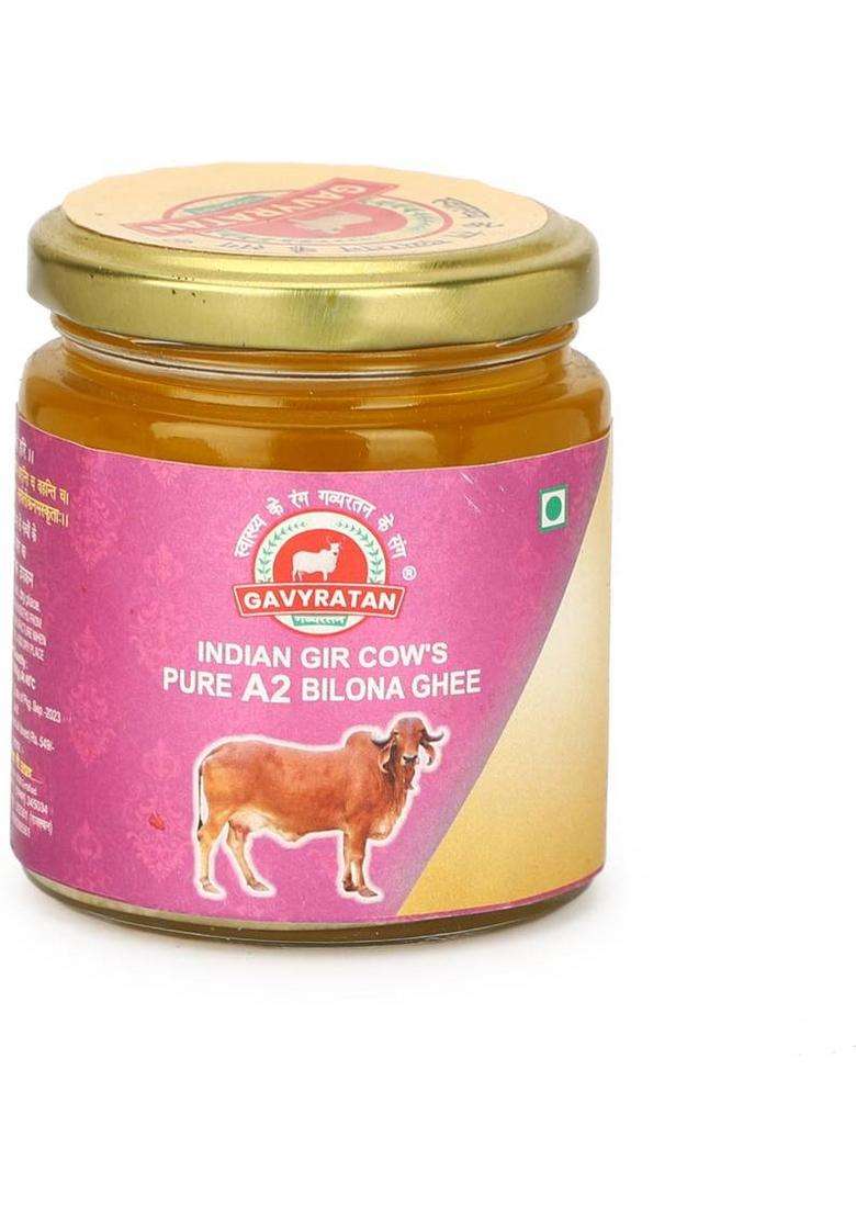 Gavyratan Pure Indian A2 Gir Cow Desi Bilona Ghee Can (200 Ml, Pack Of 5) - Indya