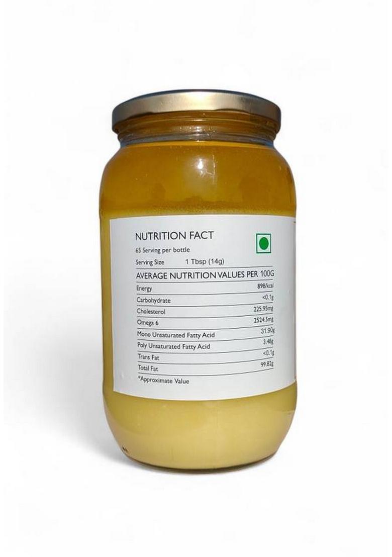 Raflore A2 Cow Ghee, Traditional Bilona Method, Pure Natural And Healthy, Ghee Glass Bottle (1000 Ml)