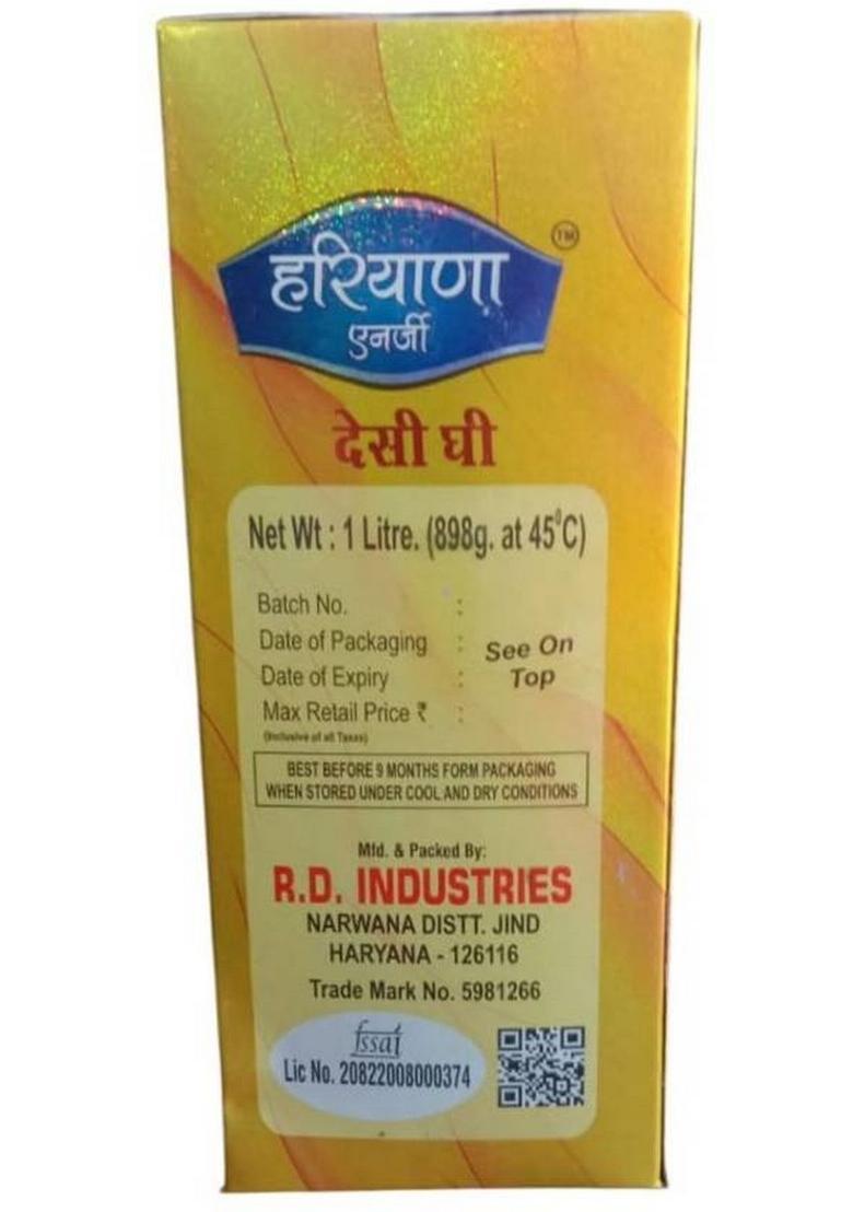 Savaria Krishna Haryana Energy Desi Ghee Better Immunity Pure And Healthy Cow Ghee! 1 Ltr Tetra Tetrapack (1 L)