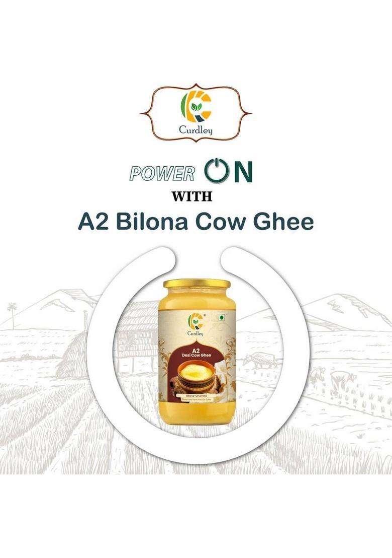 Curdley A2 Desi Pure Handmade Cow Ghee | Bilona Method Glass Bottle (500 Ml) - Indya