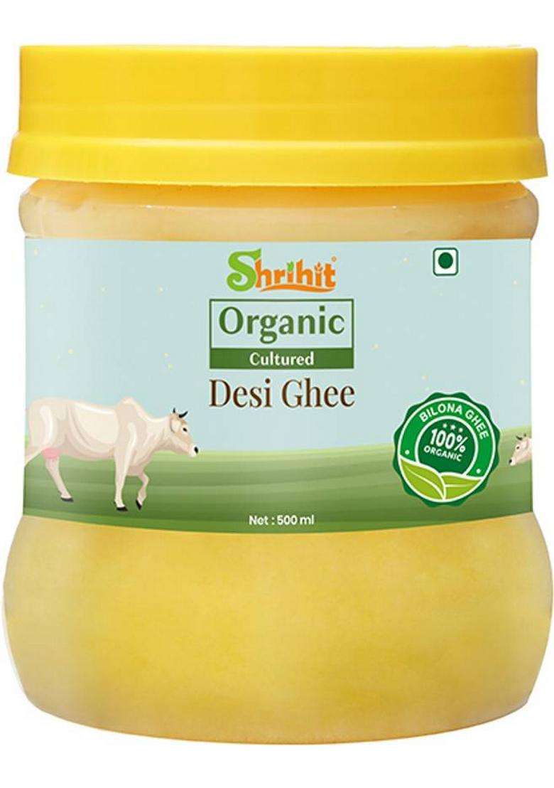 Shrihit A2 Desi Cow Ghee Traditional Bilona Method Plastic Bottle (1 L) - Indya