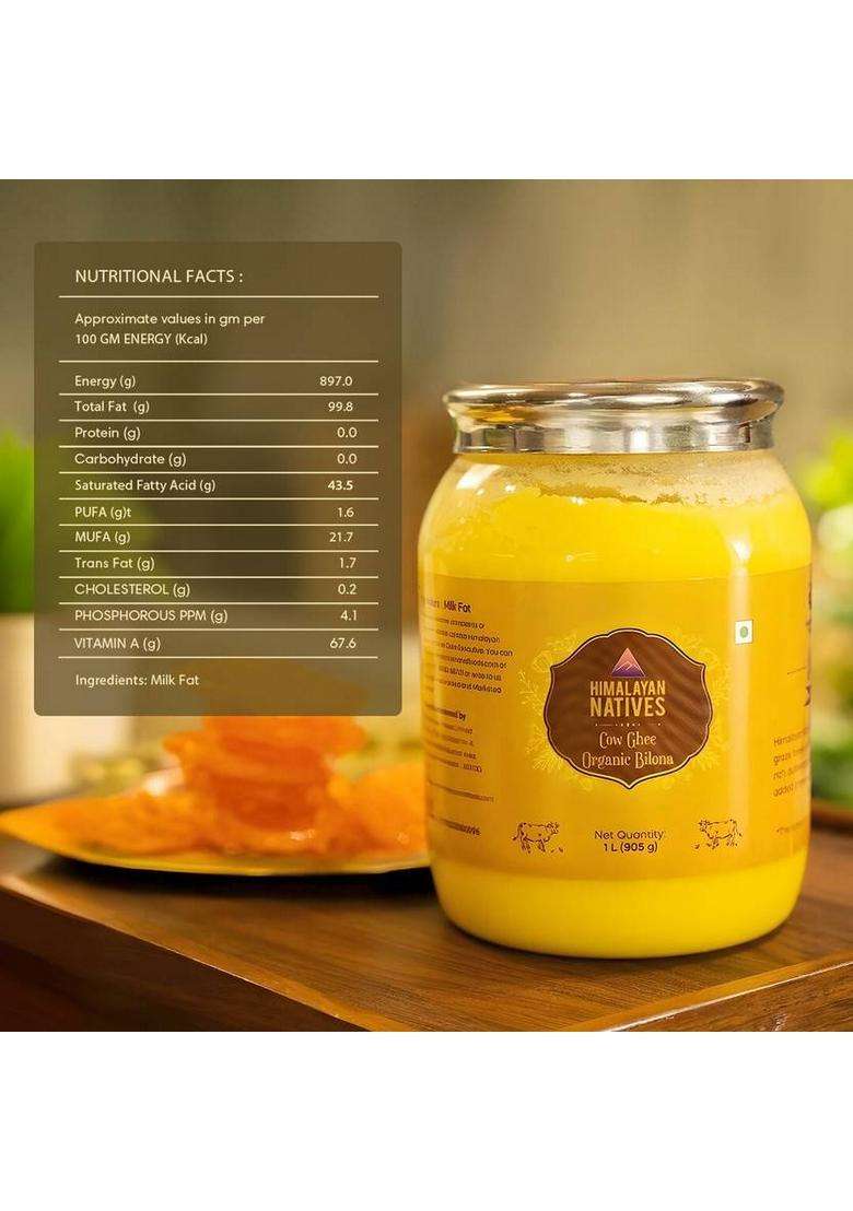 Himalayan Natives Organic Bilona Ghee Plastic Bottle (1 L) - Indya