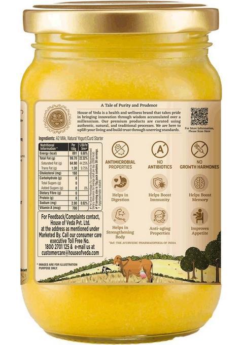 House Of Veda Gir Cow Desi Ghee Glass Bottle (500 G)