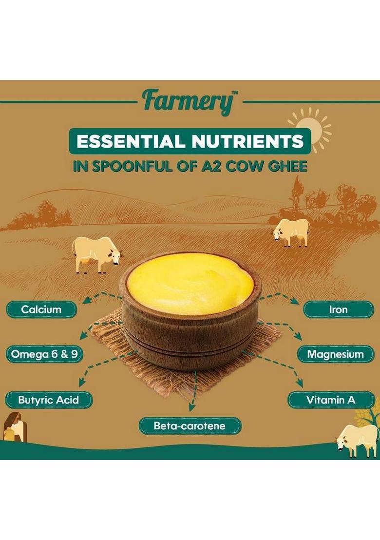 Farmery A2 Cow Ghee |100% Pure | Crafted With Method Mason Jar (1000 G, Pack Of 2)