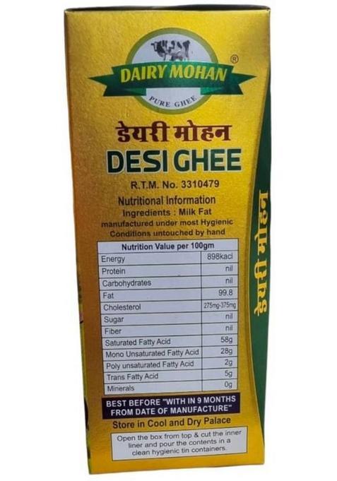 Dairy Mohan Desi Ghee For Better Immunity Digestion Pure Healthy And Natural 1 Ltr Premium Tetrapack (1000 Ml)