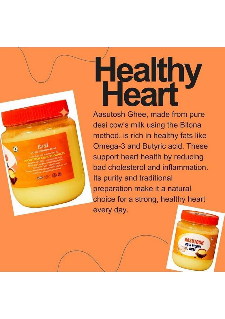 Aasutosh Milk Product A2 Desi Ghee, 100% Pure Glass Jar 1 Kg Ghee Box (1000 G)