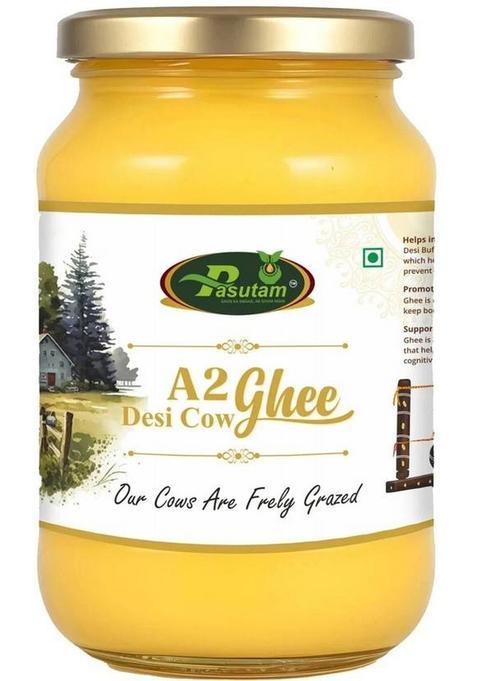 Pasutam Desi Ghee A2 Cow 500G | Handmade Mason Jar (500 Ml)