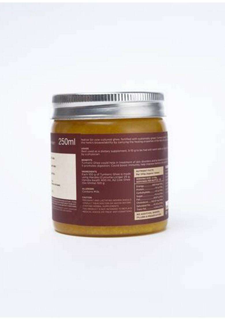 Two Brothers Organic Farms Turmeric Ghee Glass Bottle (250 Ml) - Indya
