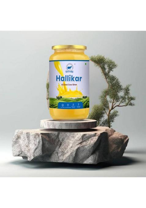 Go Fresho A2 Desi Hallikar Cow Ghee | Pure, Natural And Healthy Glass Bottle (500 Ml)