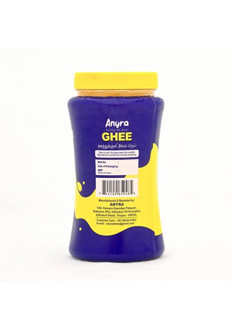Anyra Pure Cow Ghee | Rich Aroma Premium Quality Natural & Healthy Plastic Bottle (500 Ml)