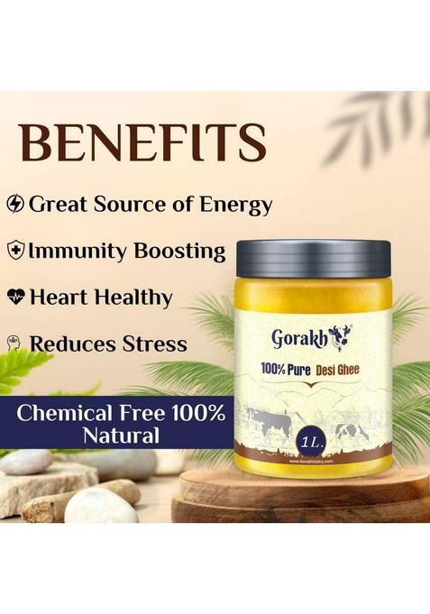 Gorakh 100% Pure Desi Ghee Plastic Bottle (1 L)