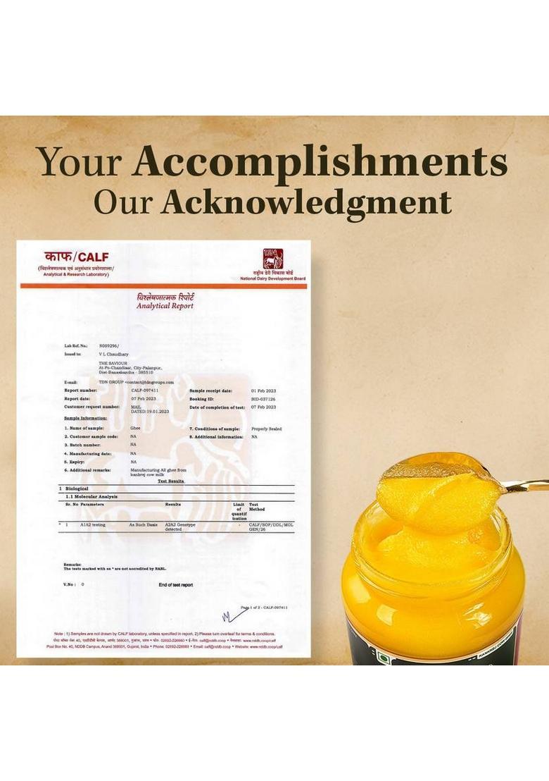 Tdn A2 Ghee| Curd Churned Bilona Ghee|Organic Ghee|A2 Cow Desi Ghee Glass Bottle (1 L)