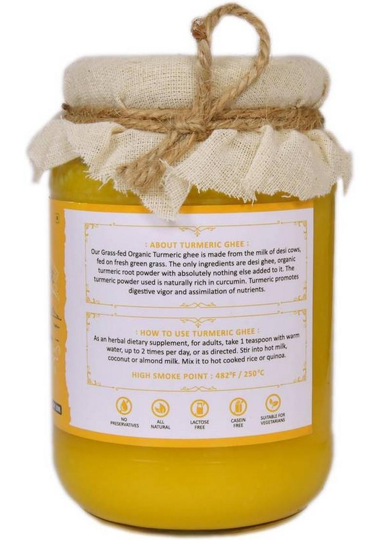 Vanalaya Turmeric Infused Desi Cow Ghee For Joint Pain And Digestion 500Ml Glass Bottle (500 Ml)