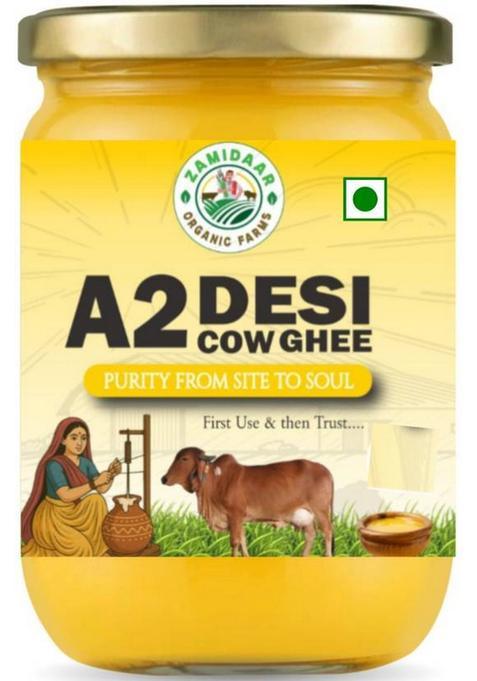 Zamidaar Organic Farms C 0.5 Ghee Glass Bottle (500 G)