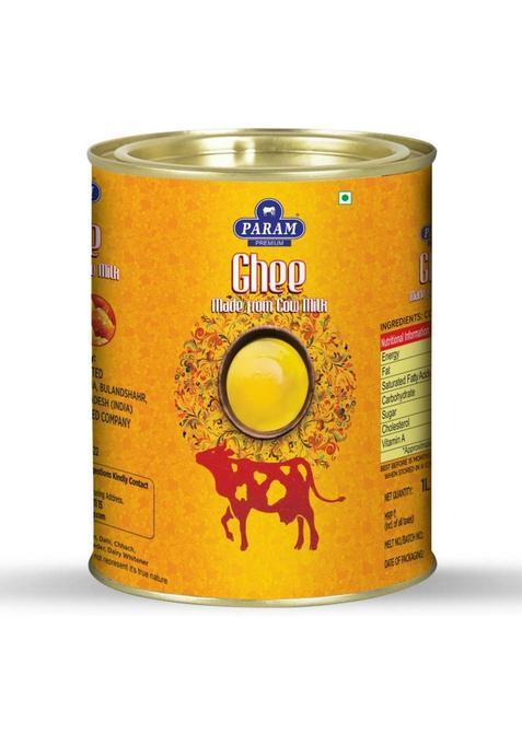 Param Cow Ghee 100% Pure & Natural Support For Better Digestion Tin (1 L)
