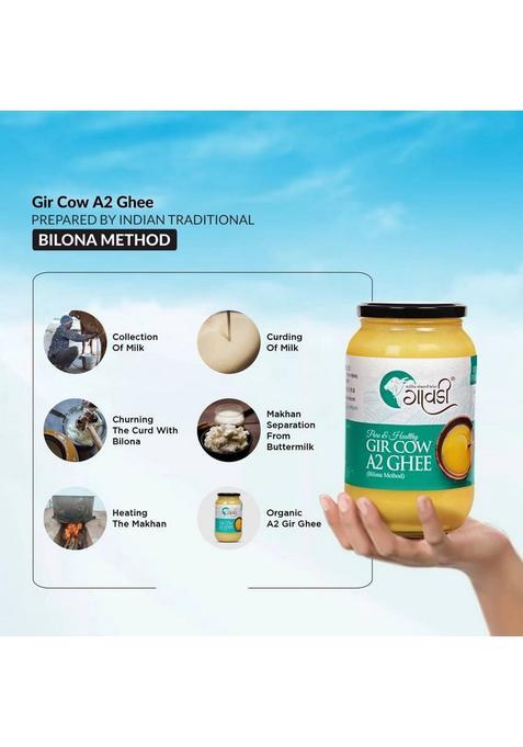 Gawdee Gir Cow Premium A2 |Method Ghee|No Adulteration Ghee Glass Bottle (1 L)