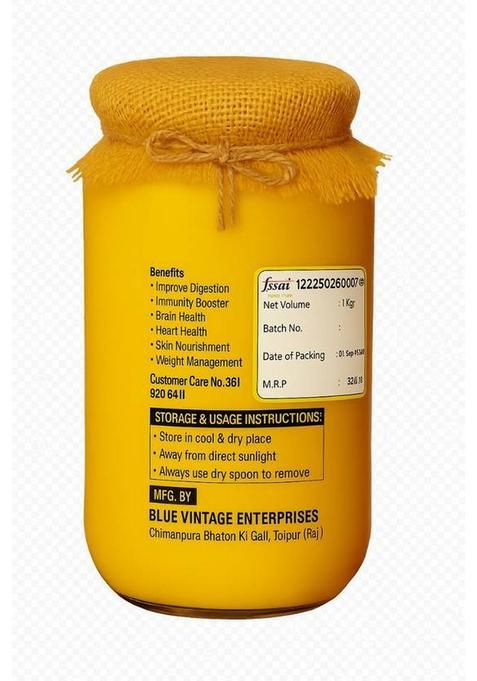 Dhighrita Premium A2 100% Pure Desi Hand-Churned Ghee 250G | Plastic Bottle (250 G)