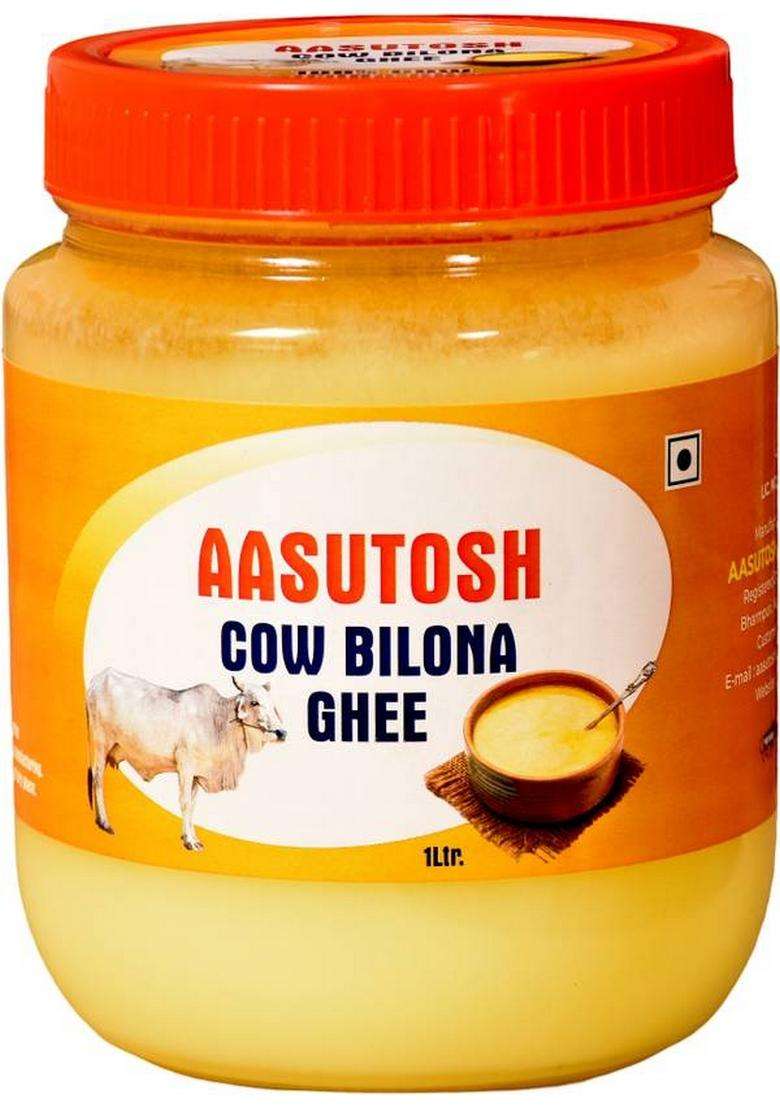 Aasutosh Milk Product Cow Bilona Ghee 1 Litre A2 Desi Hand-Churned Using Traditional Box (1 L) - Indya
