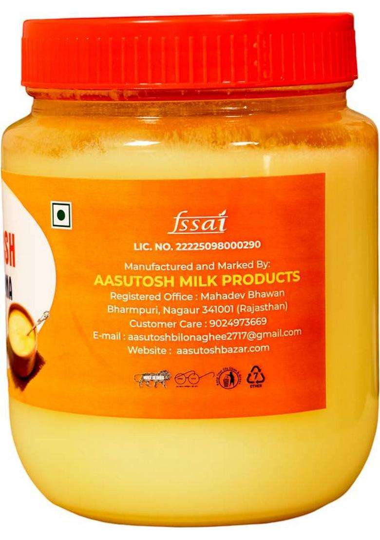Aasutosh Milk Product Cow Bilona Ghee 1 Litre A2 Desi Hand-Churned Using Traditional Box (1 L) - Indya