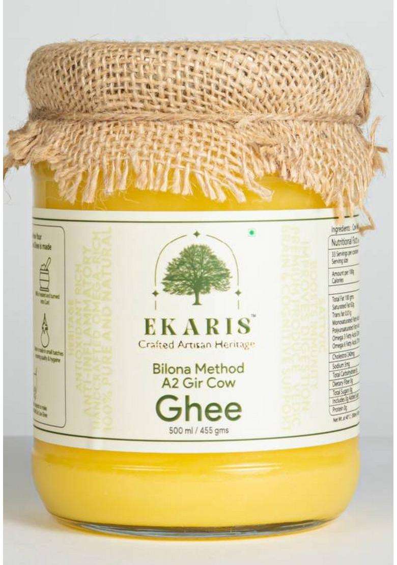 Ekaris A2 Gir Ghee Bilona Method Glass Bottle (250 Ml) - Indya