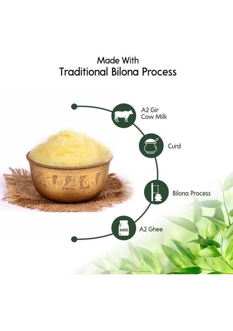 Shalya Vedam A2 Cow Ghee, Traditional Bilona Method, Pure, Natural And Healthy Ghee Glass Bottle (500 Ml)