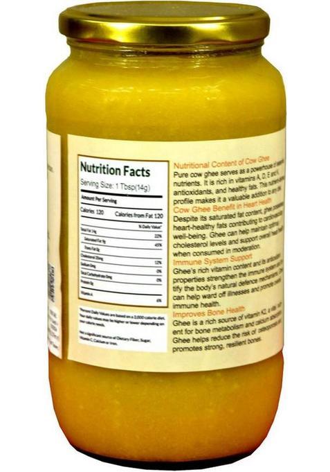 Bonphool A2 Desi Cow Ghee 1L | Pure Bilona Method Grass-Fed&Curd-Churned Indicus Cows Mason Jar (1000 G)