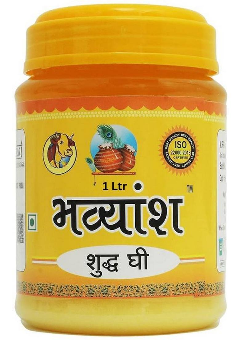 Bhavyansh Pure Cow Ghee For Better Digestion & Immunity, Curd-Churned, Natural Healthy Mason Jar (1000 G, Pack Of 2)