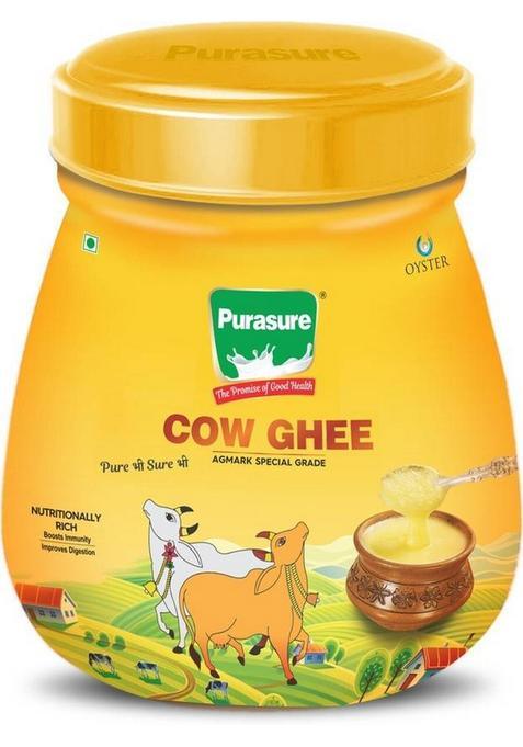 Purasure Pure Cow Ghee Plastic Bottle (500 Ml)