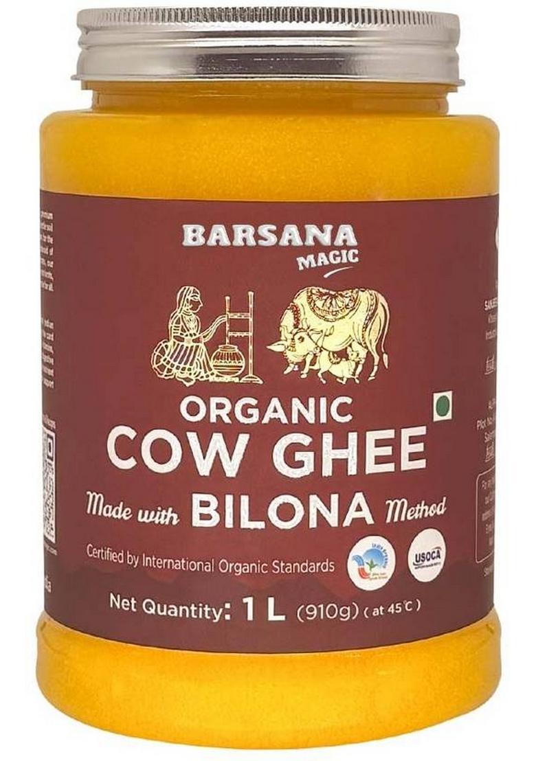 Sanjeevani Organics Bilona Cow Ghee 1000 Ml | Lab-Tested & Certified Organic| Healthy Glass Bottle (1000 Ml)