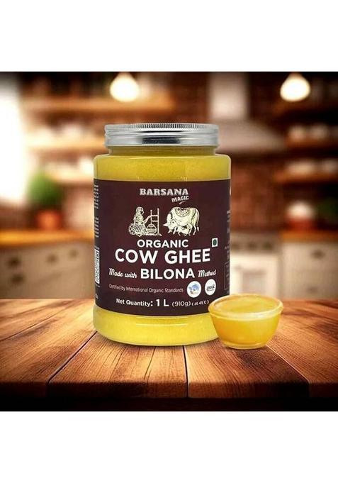 Sanjeevani Organics Bilona Cow Ghee 1000 Ml | Lab-Tested & Certified Organic| Healthy Glass Bottle (1000 Ml)